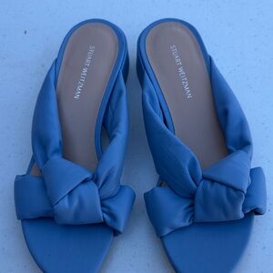 Stuart Weitzman Women's Knotted Blue Sandals